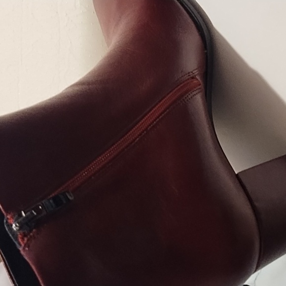 Ecco women's square toe ankle boots size 41(10-10.5) burgundy new - Picture 4 of 12